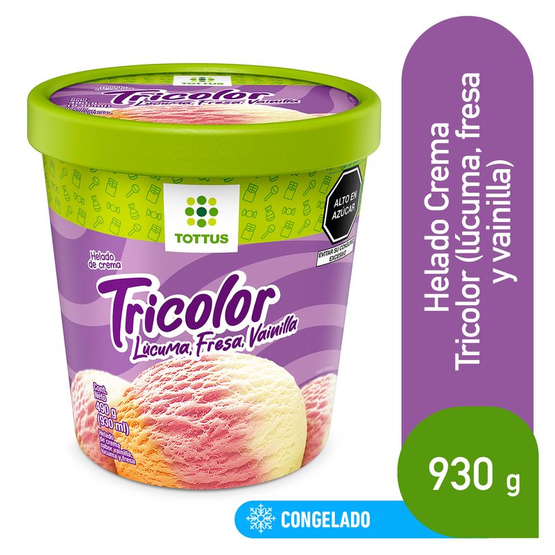 TOTTUS - Helado Crema Tricolor Tottus 930 mL