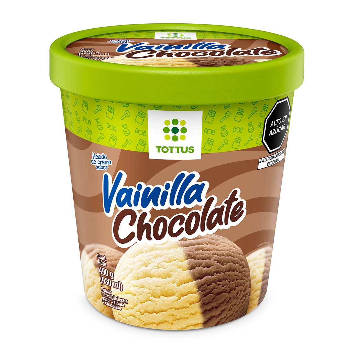 TOTTUS - Helado de Crema Vainilla Chocolate Tottus Pote 930 mL