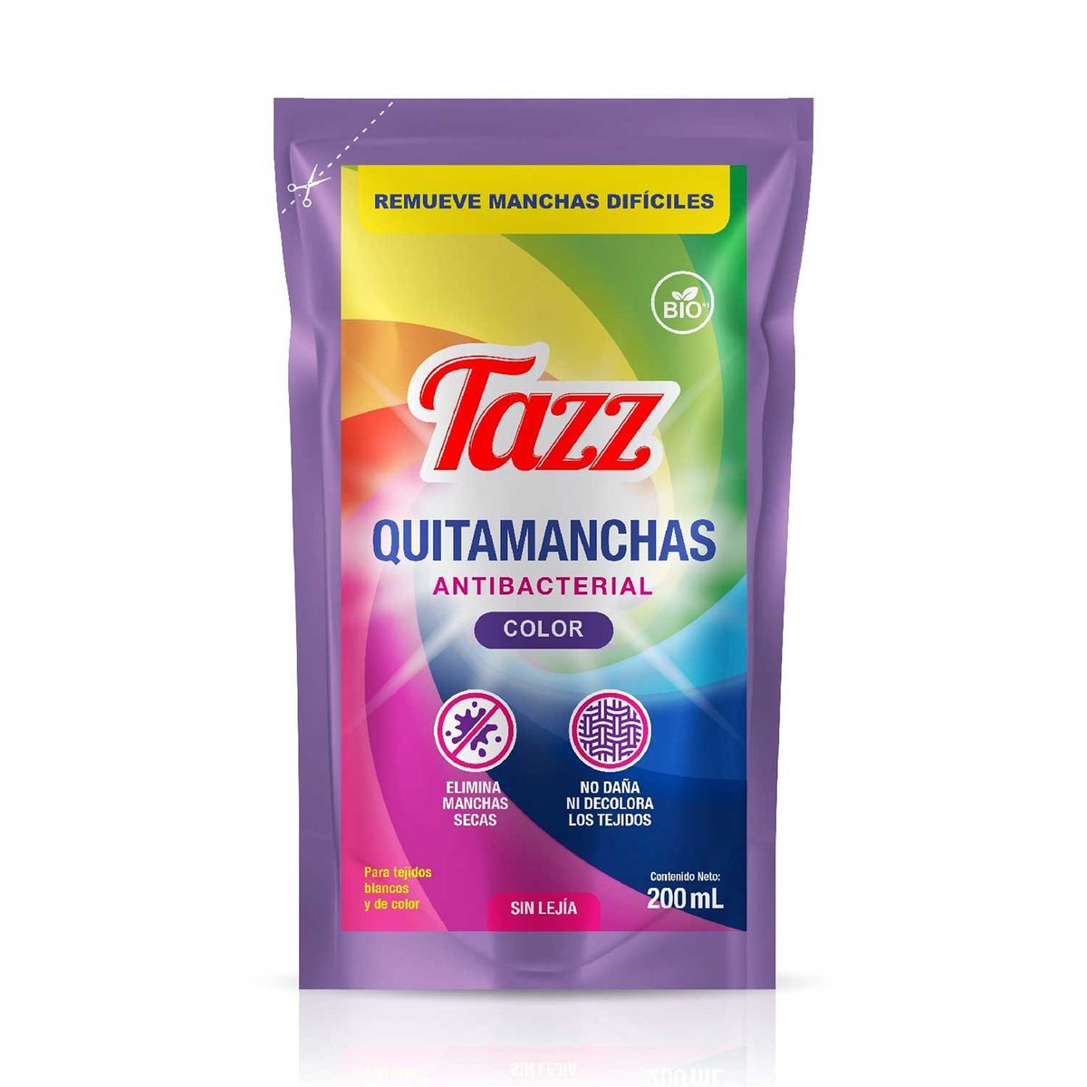 TAZZ - Quitamanchas Antibacterial Tazz Ropa Color Doypack 200 mL