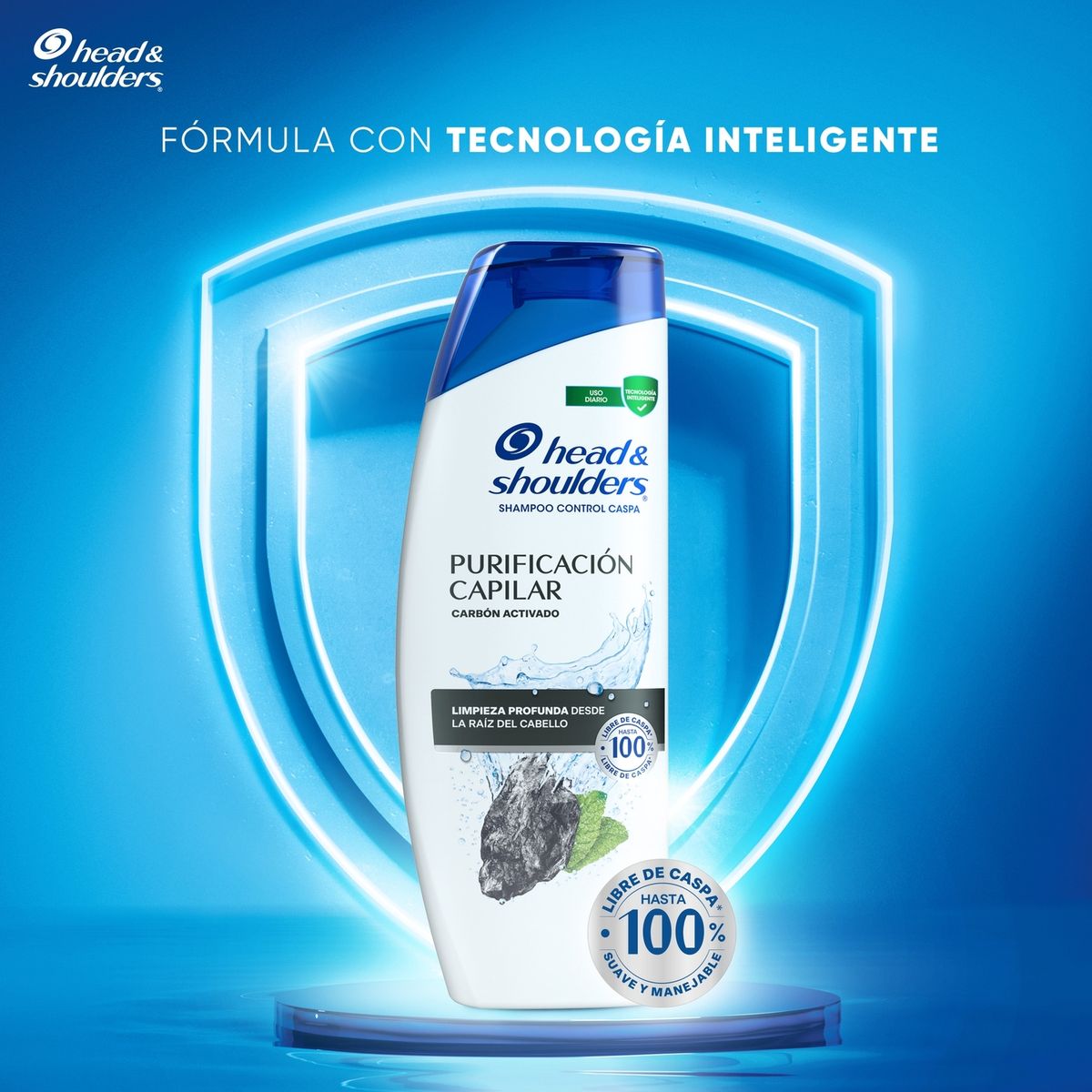 HEAD SHOULDERS - Shampoo Head & Shoulders Purificación Capilar Carbón Empaque 2 Und