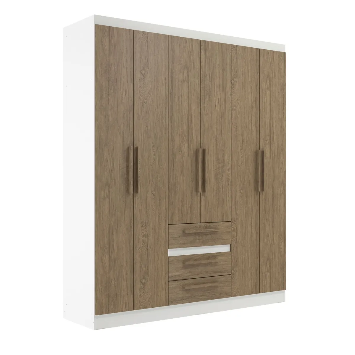 CASA JOVEN - Ropero 6 Puertas 3 Caj White Off Wood