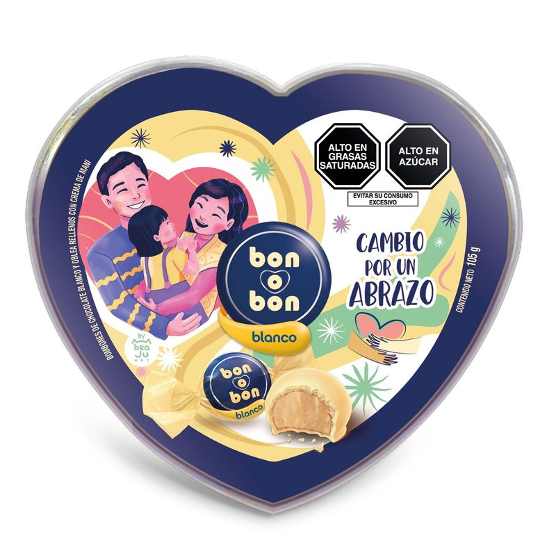 BON O BON - Bombones Blancos Bon O Bon Mini Corazón Envase 105 g