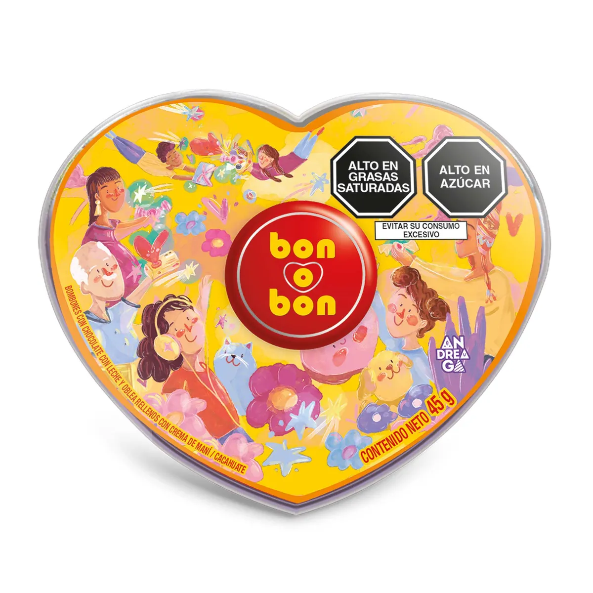 BON O BON - Chocolate Bon o Bon Petit Corazón Bolsa 45 g