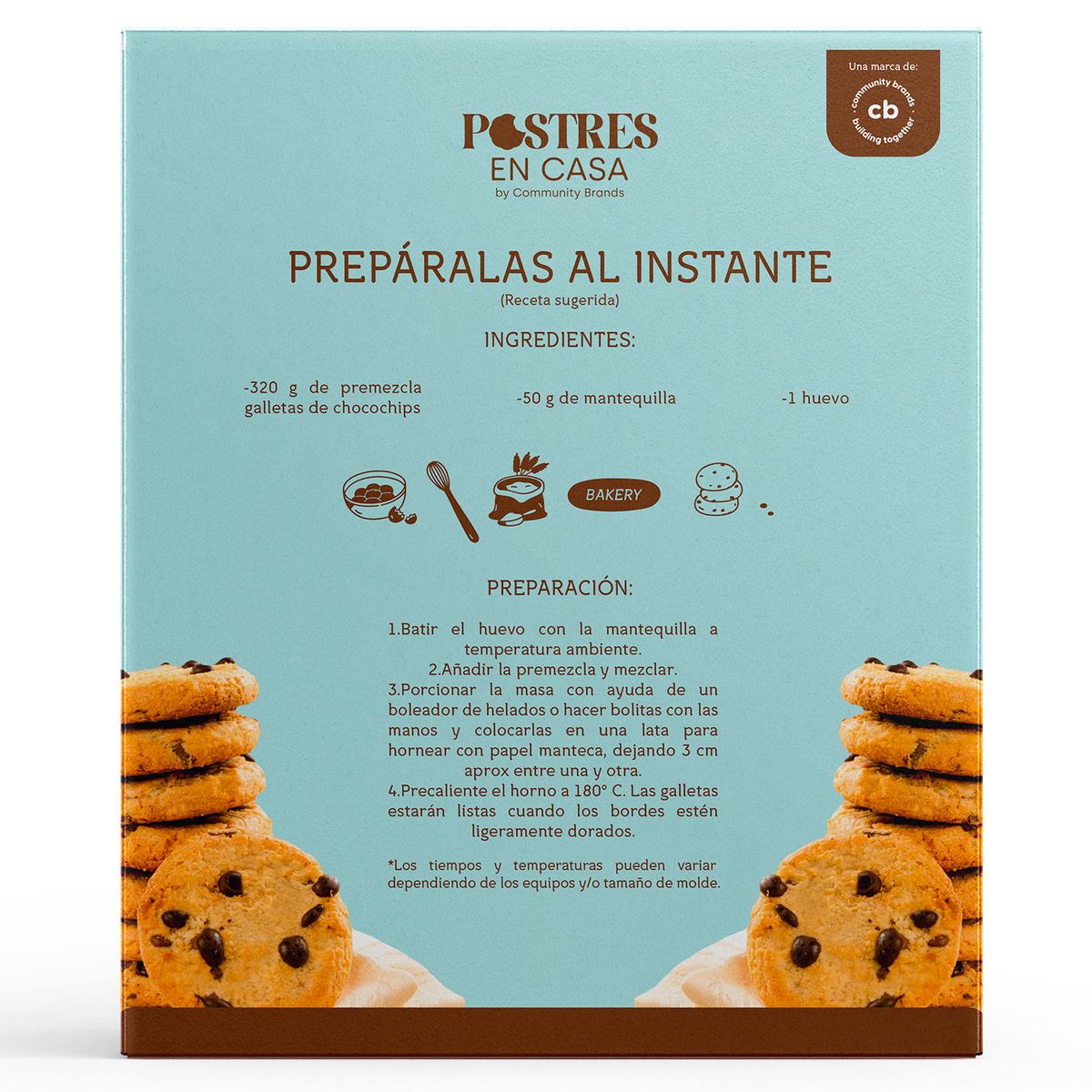 POSTRES EN CASA - Premezcla Galletas Chocochip Postres en Casa Caja 320 g