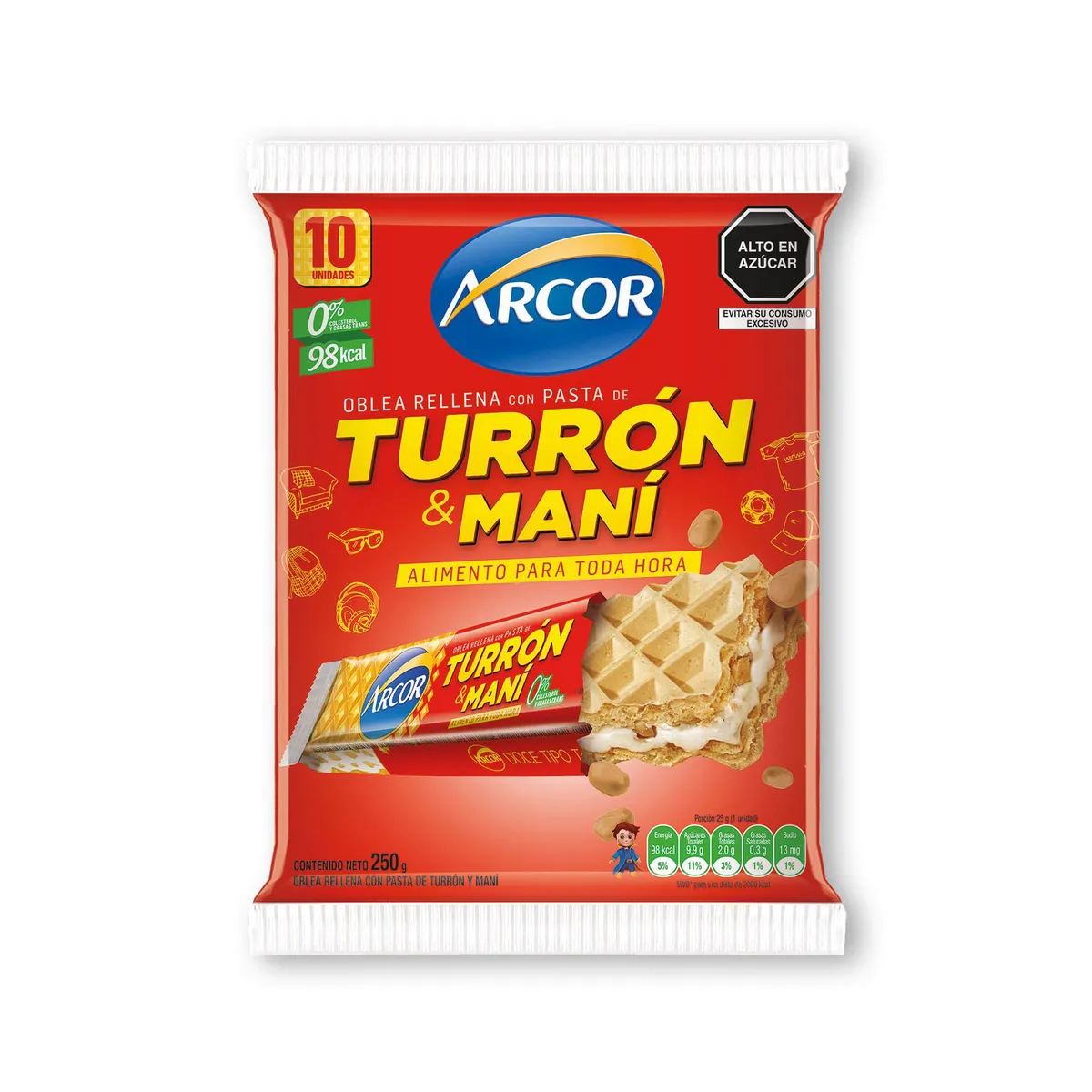 ARCOR - Turrón Con Maní Arcor Empaque 10 Und