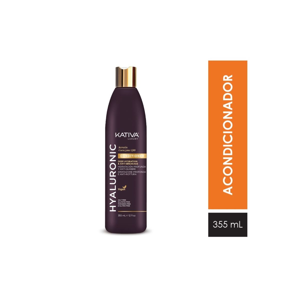 KATIVA - Acondicionador Kativa Hyaluronic Keratin Coenzyme Q10 Envase 355 mL