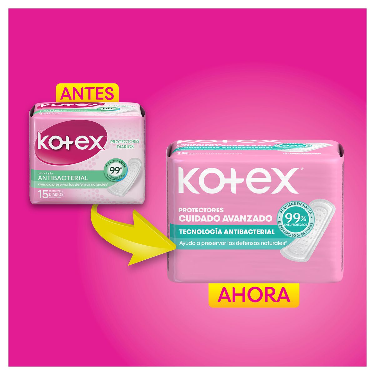 KOTEX - Protector Diario Kotex Antibacterial Caja 120 Und