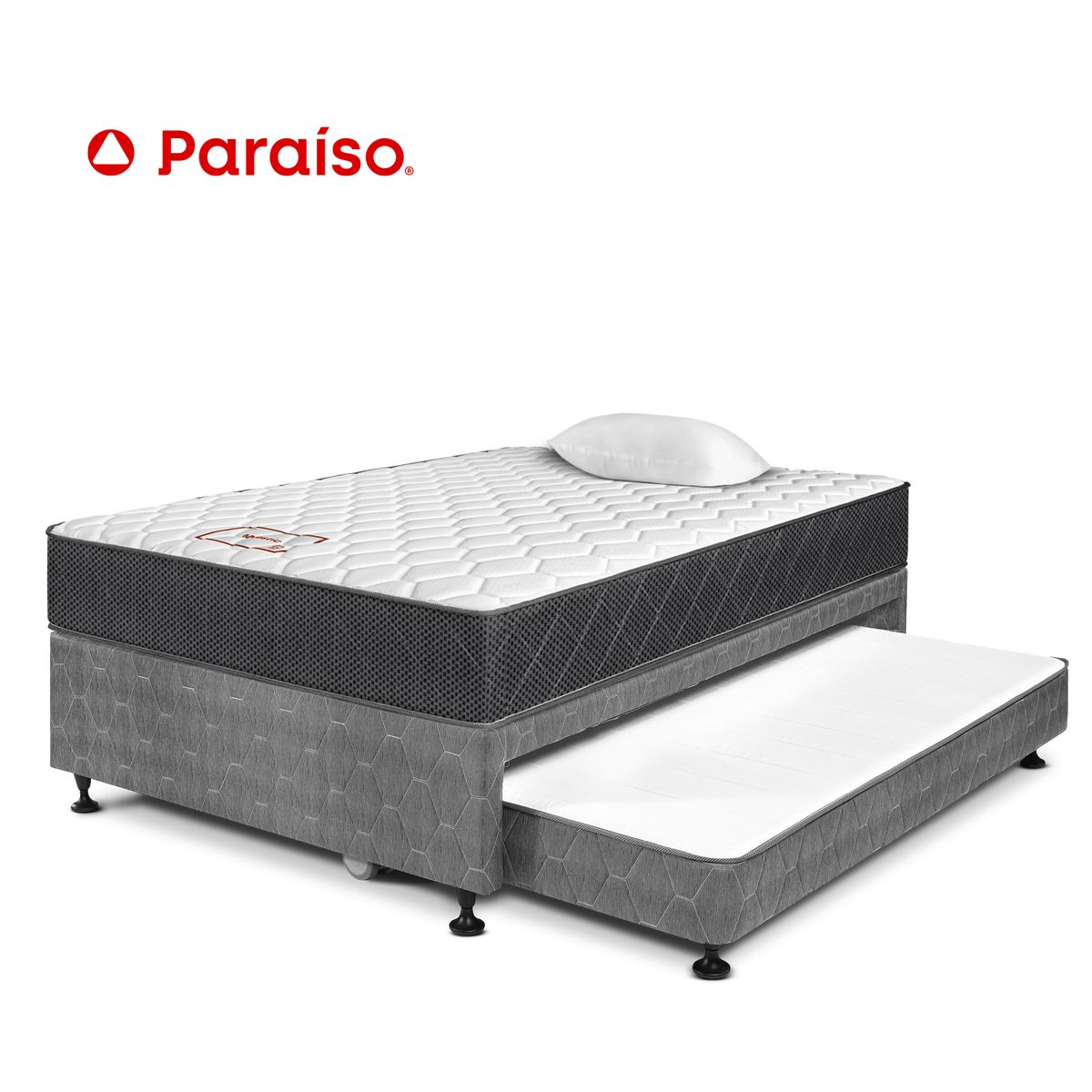 PARAISO - Cama Divan Majestic Gris 1.5 Plazas