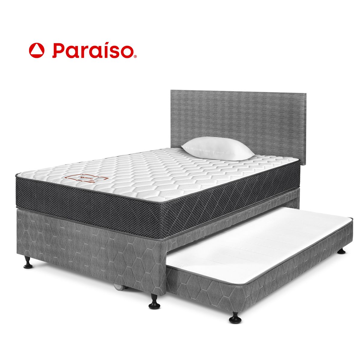 PARAISO - Dormitorio Divan Majestic Gris 1.5 Plaza