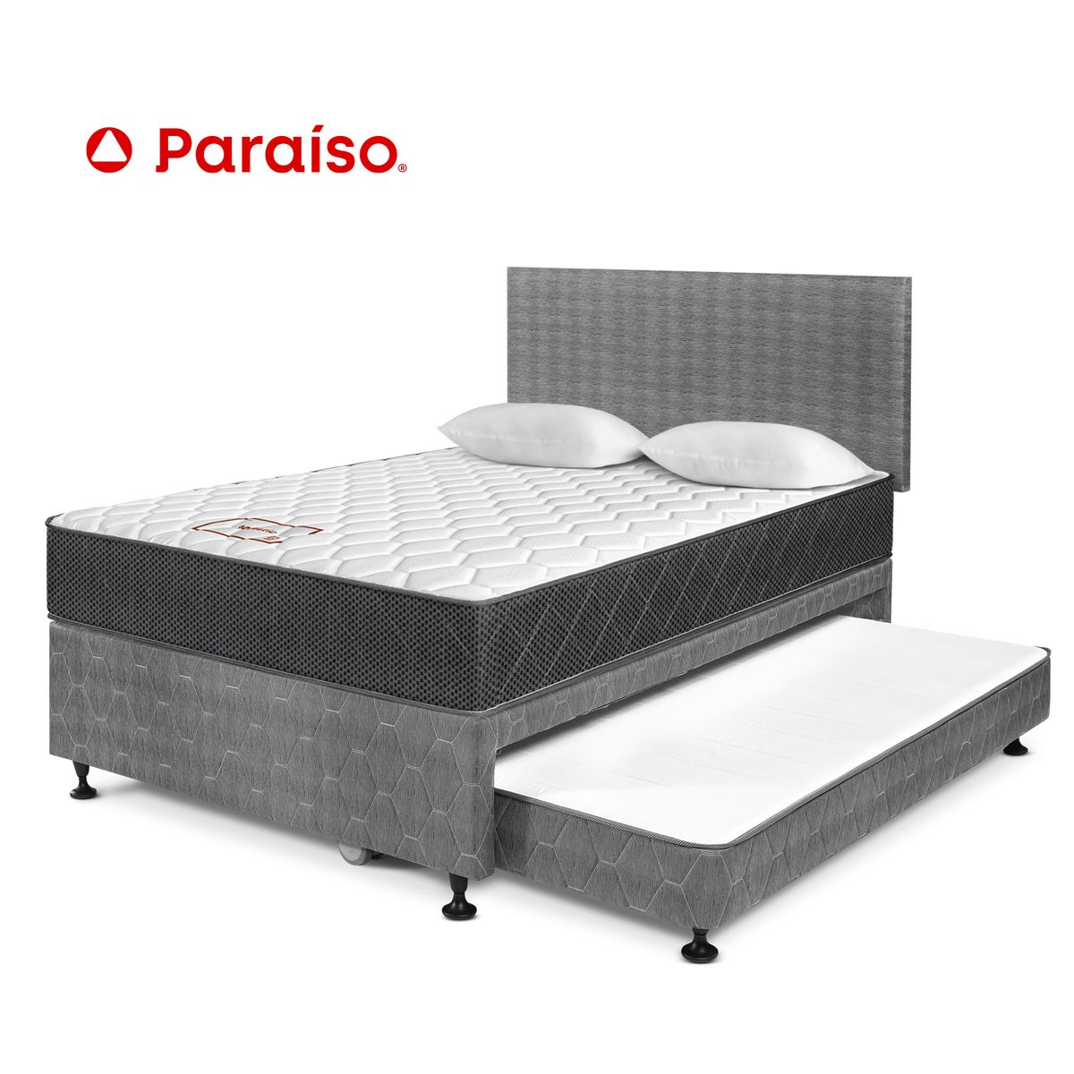 PARAISO - Dormitorio Divan Majestic Gris 2 Plazas