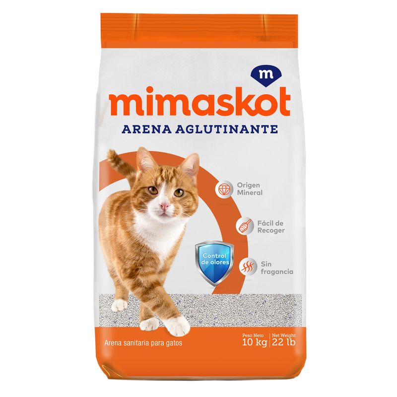 MIMASKOT - Arena Sanitaria Gato Mimaskot Aglutinante Bolsa x 10 Kg