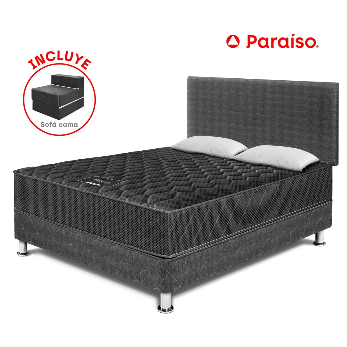 PARAISO - Dormitorio Majestic Black + Sofa 2 Plz