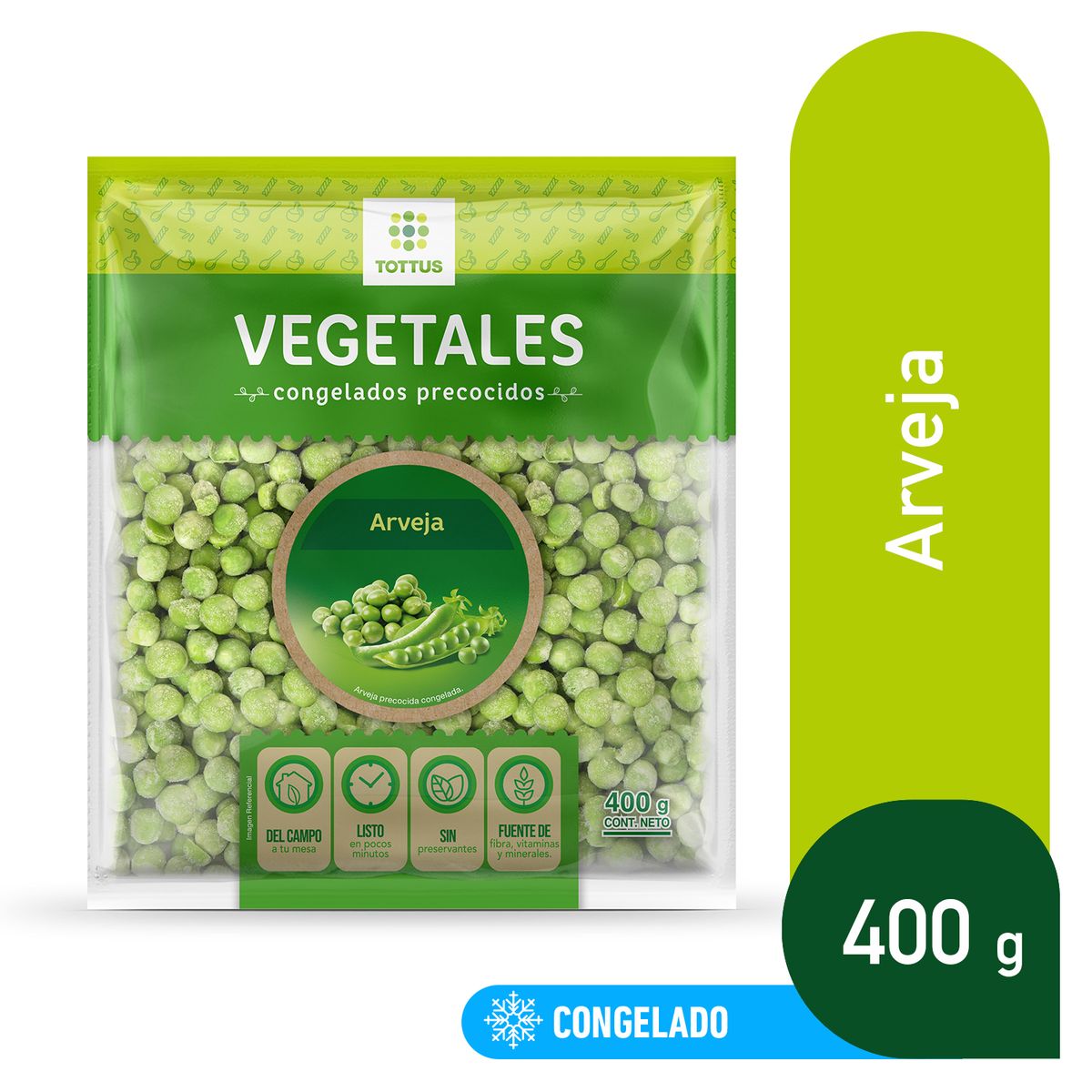 TOTTUS - Arveja en Granos Congelado Tottus Bolsa 400 g