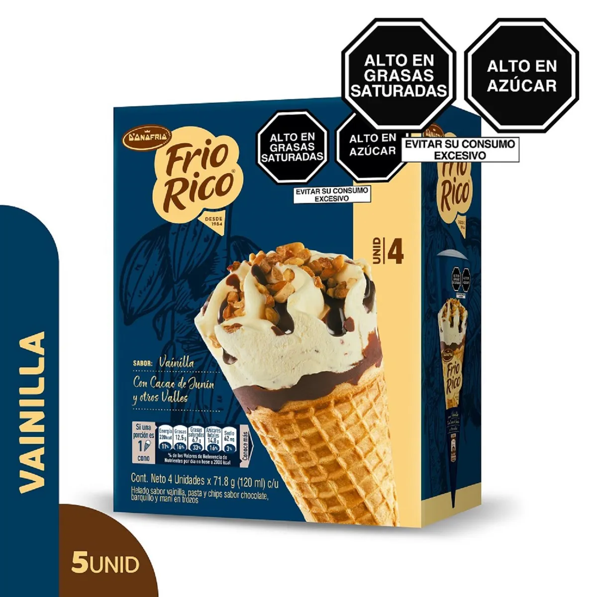 FRIO RICO - Helado Donofrio Frio Rico Vainilla Caja 4 Und