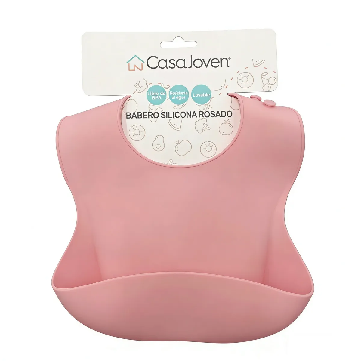TOTTUS - Babero Silicona Rosado