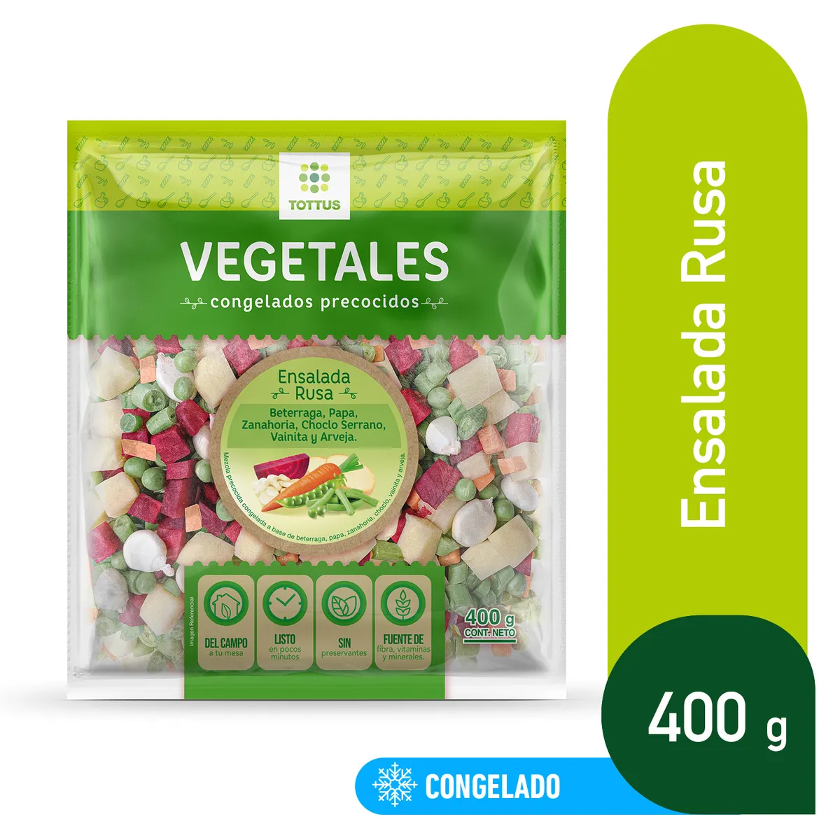 TOTTUS - Mix Ensalada Rusa Congelada Tottus Bolsa 400 g