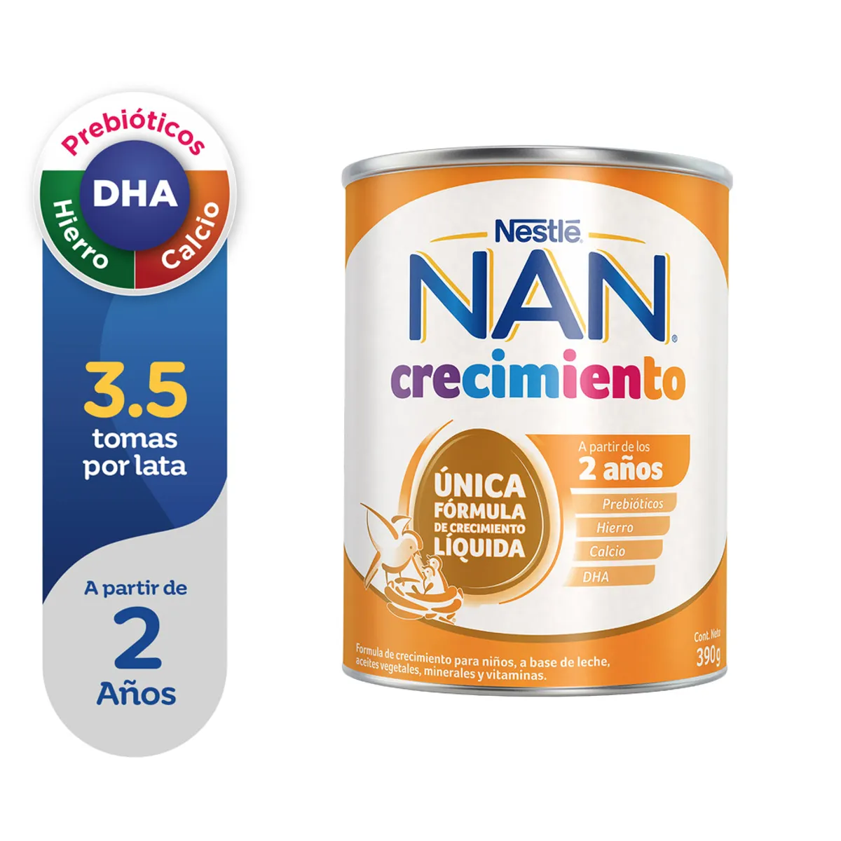 NAN - Fórmula Láctea Líquida Nan 3 Crecimiento Lata 390 g