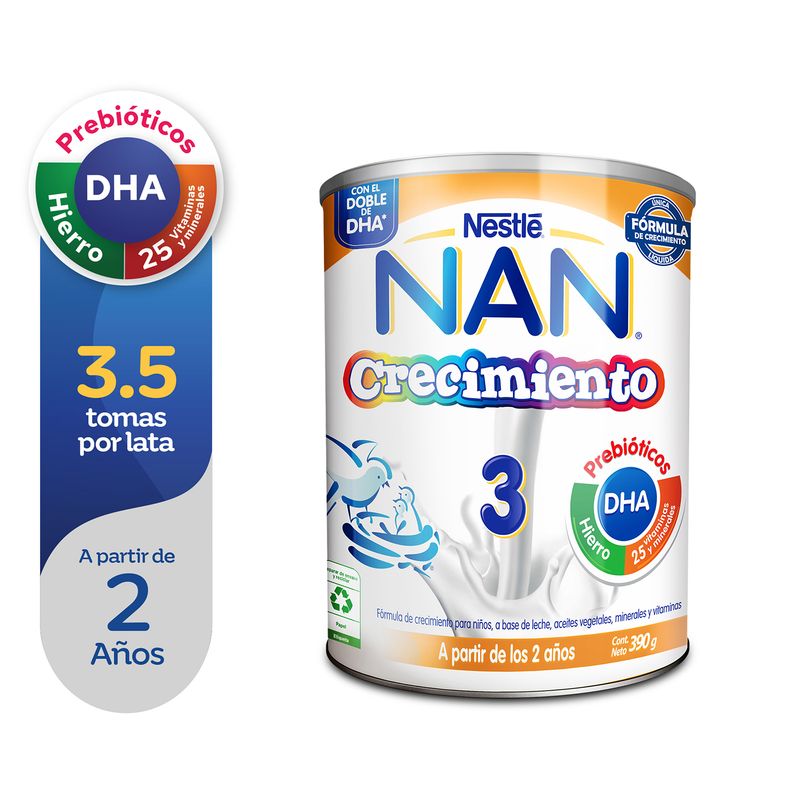 NAN - Fórmula Láctea Líquida Nan 3 Crecimiento Lata 390 g