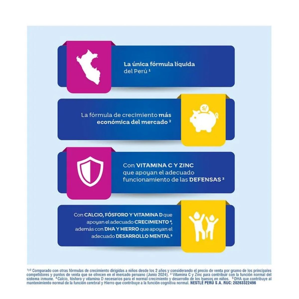 NAN - Fórmula Láctea Líquida Nan 3 Crecimiento Sixpack Lata 390 g