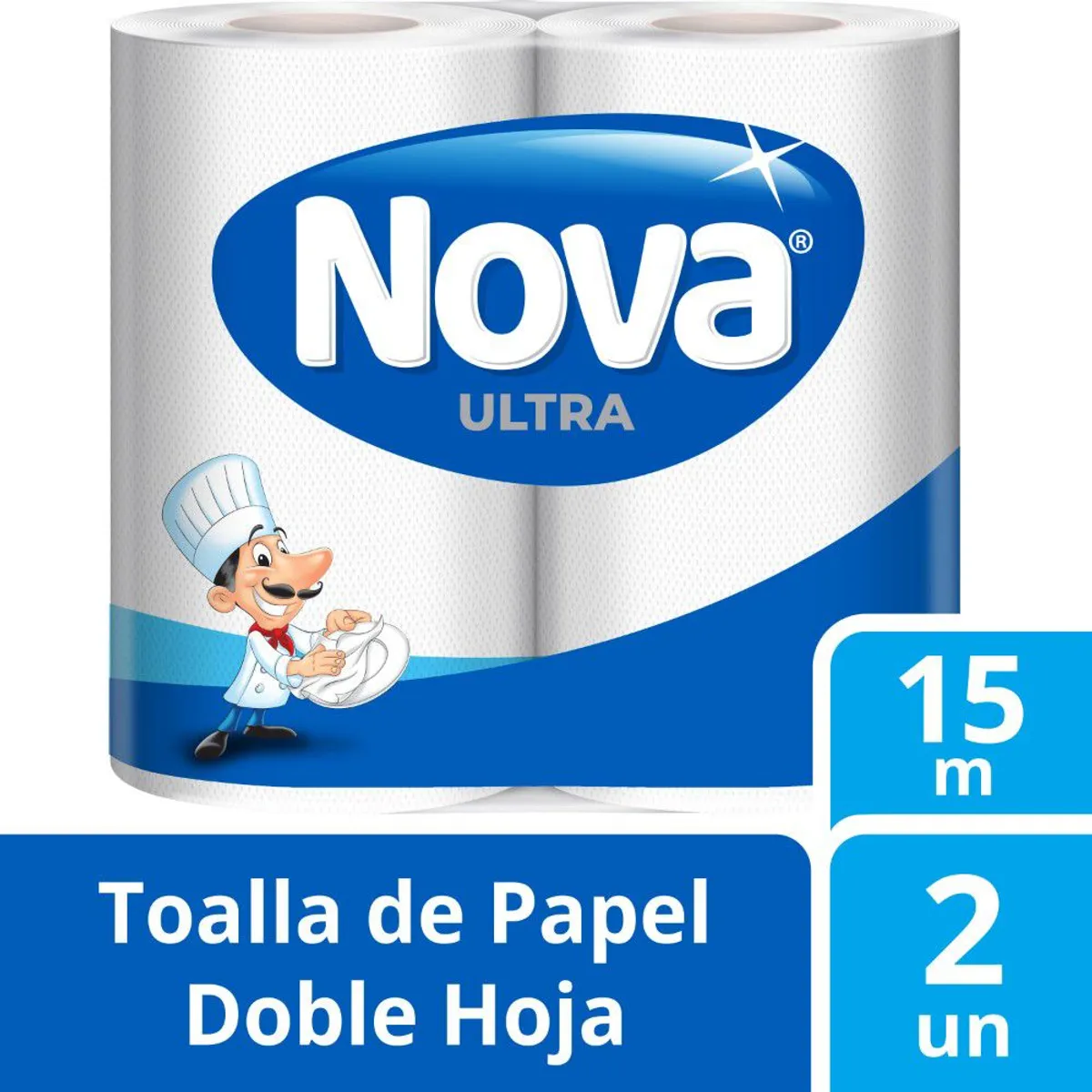 NOVA - Papel Toalla Nova Ultra Doble Hoja Empaque 2 Und