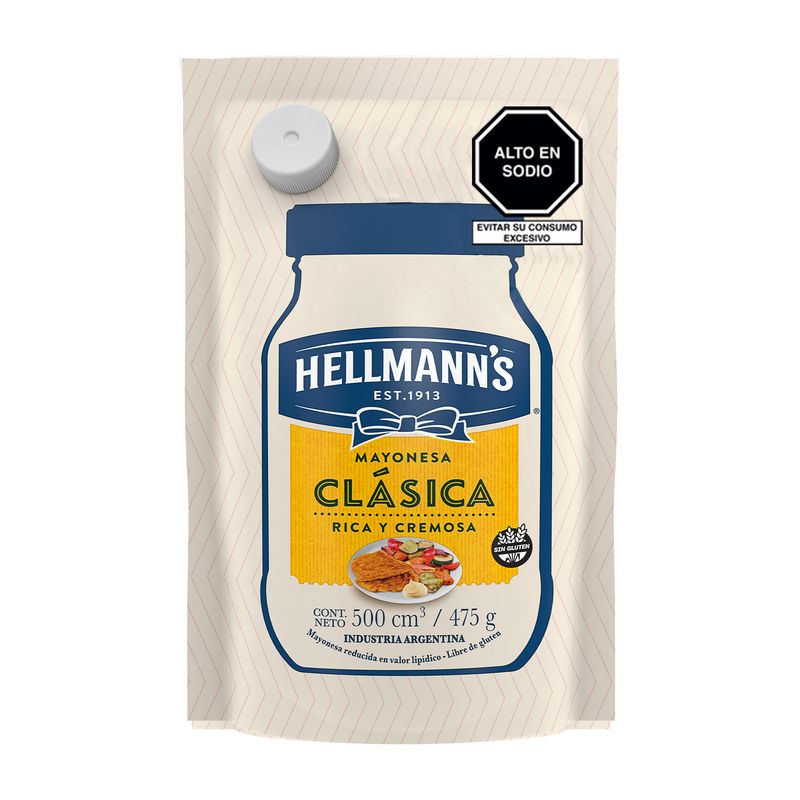 HELLMANNS - Mayonesa Original Hellmanns Doypack 475 g