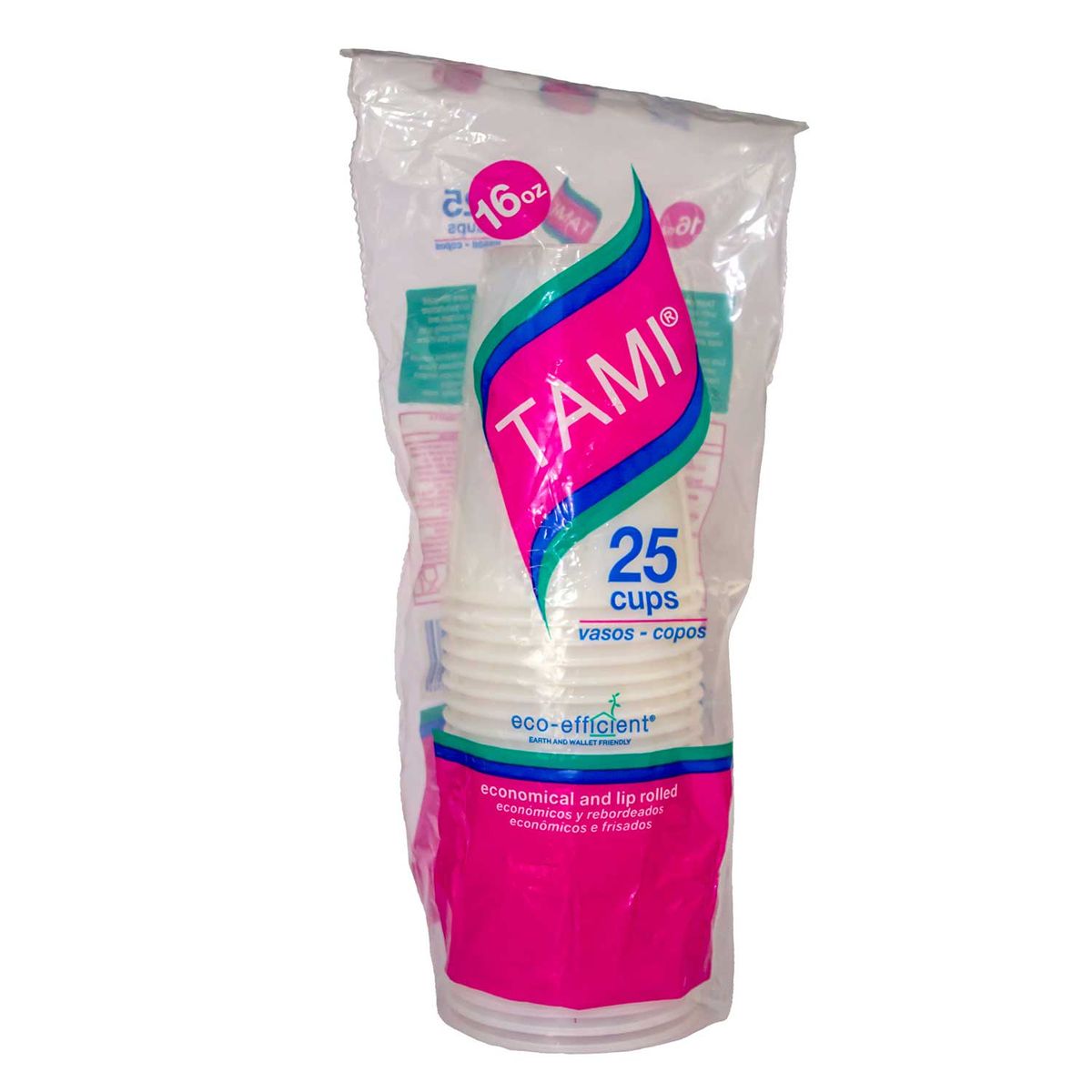 TAMI - Vasos Tami Traslúcido 16 Oz Empaque 25 Und