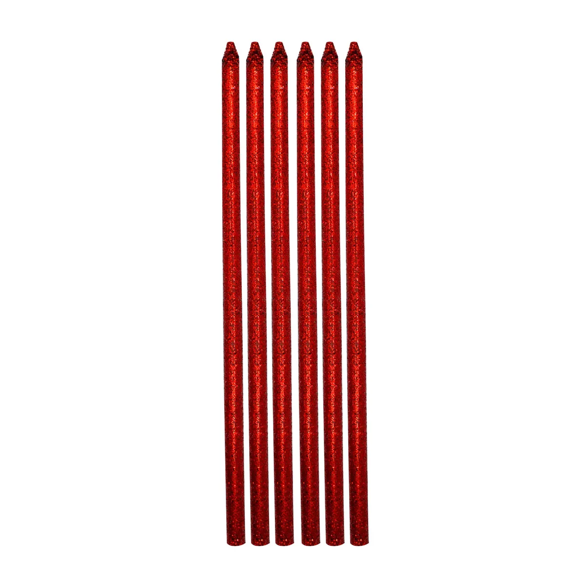 OLEGO - VELA LARGA DELGADA ESCARCHADA X6 UN ROJO
