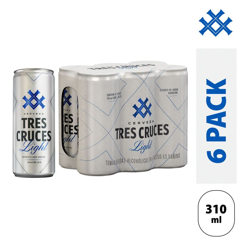 TRES CRUCES LIGHT - Six Pack Tres Cruces Light 310 mL