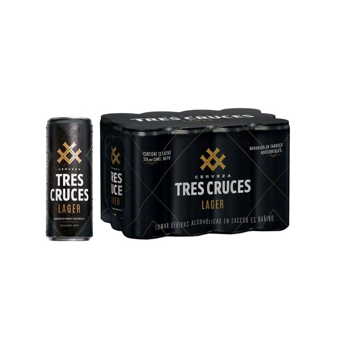 TRES CRUCES LAGER - Cerveza Tres Cruces Lager Pack 12 Latas 310 mL
