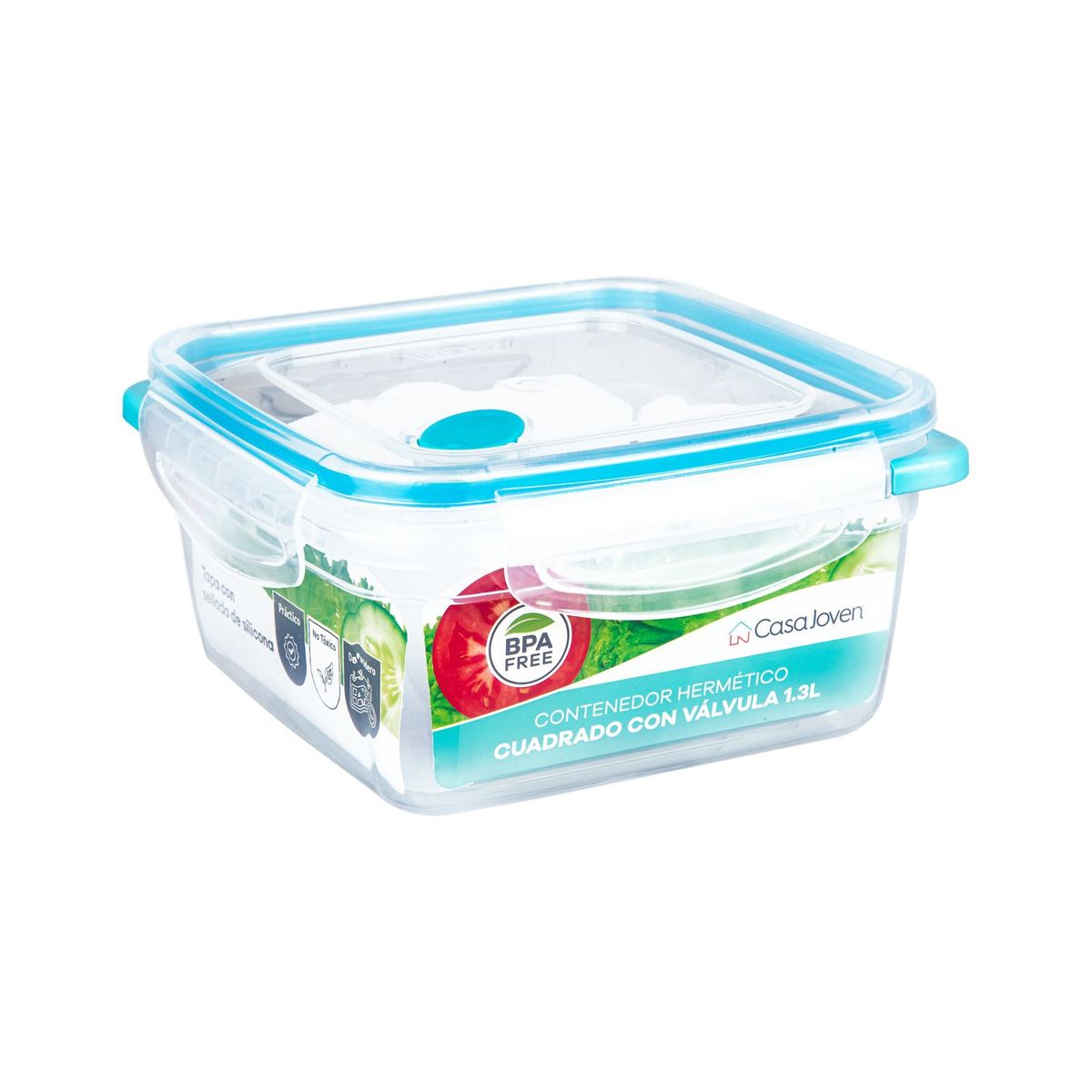 Casa Joven - Contenedor Hermético Cuadrado con Val 1.3L