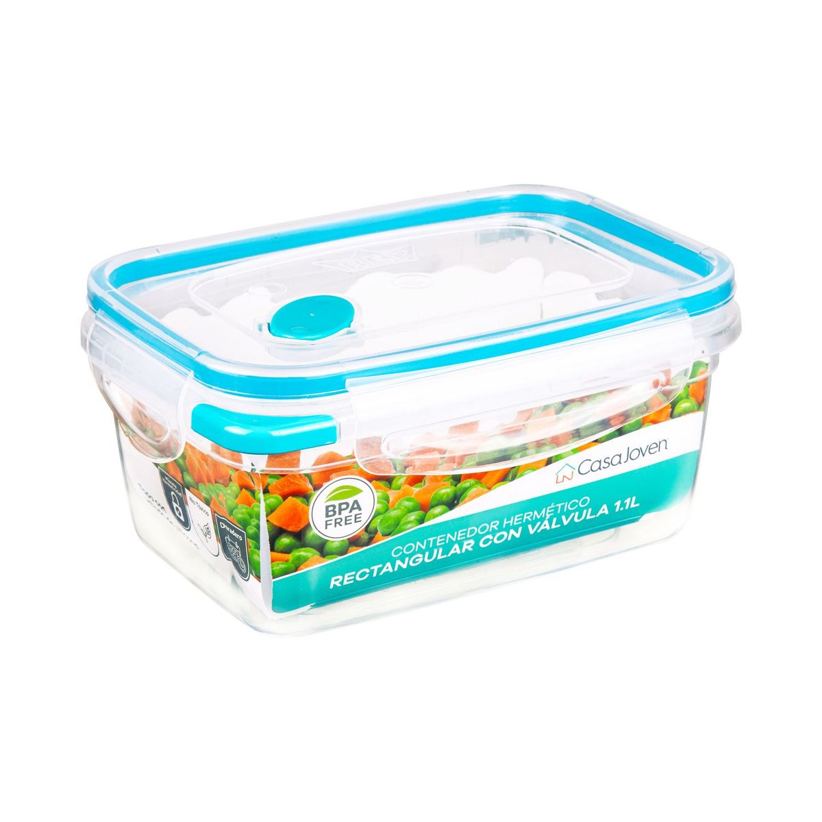 Casa Joven - Contenedor Hermético Rectangular con Val 1.1L