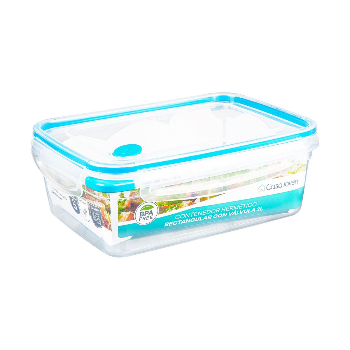 Casa Joven - Contenedor Hermético Rectangular con Val 2L