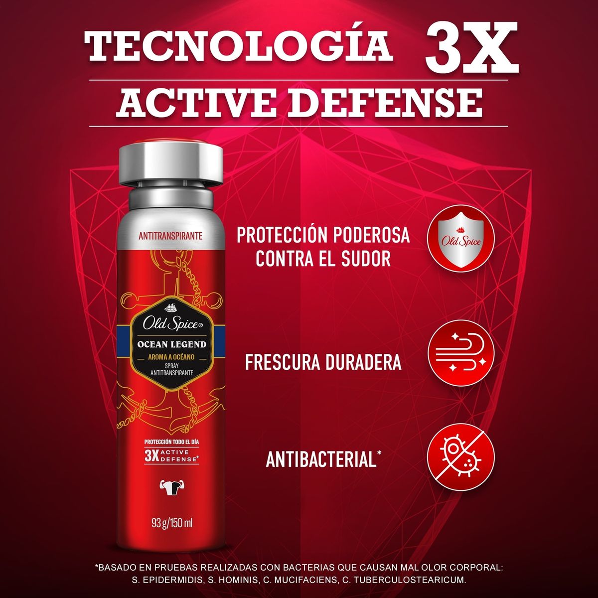 OLD SPICE - Antitranspirante en Spray Old Spice Ocean Legend Envase 150 mL