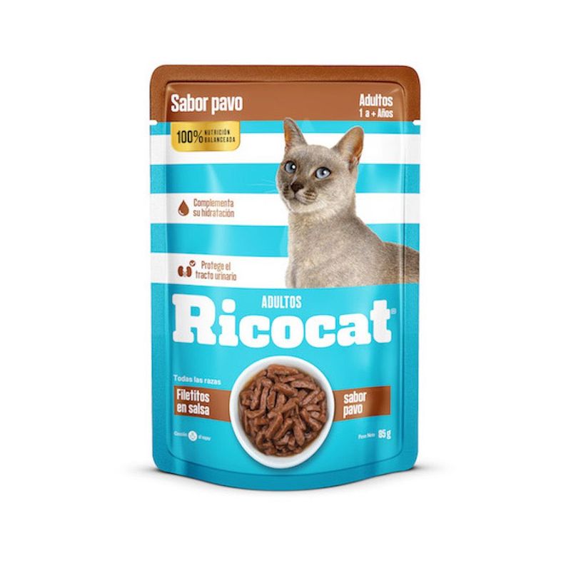 RICOCAT - Ricocat Filetitos Sabor Pavo Adulto Pouch 85 g
