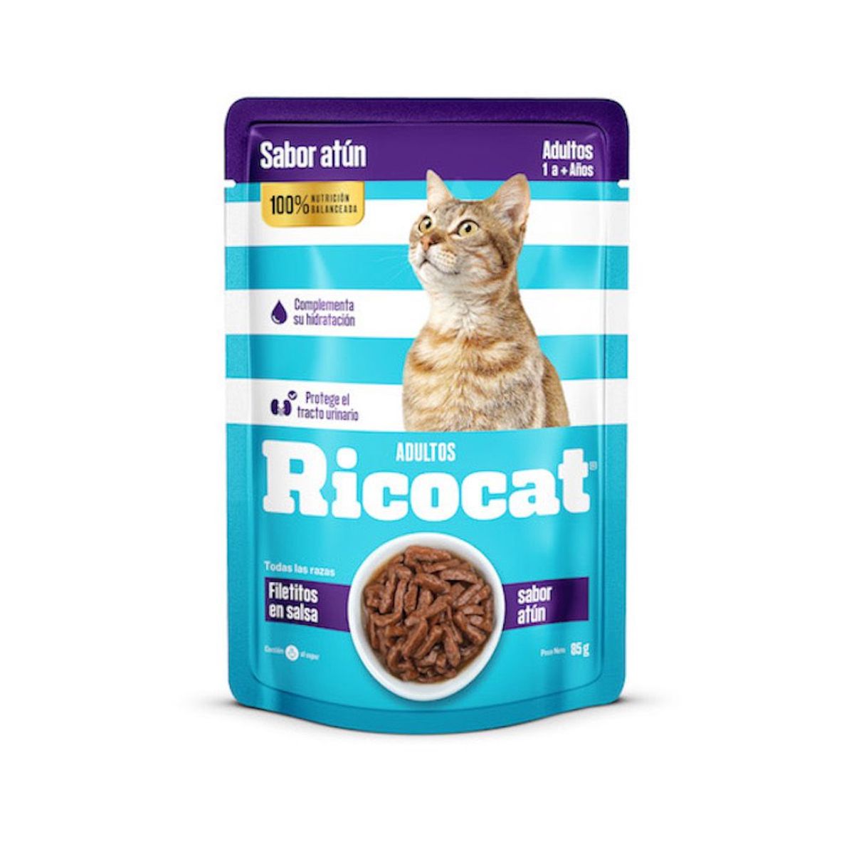 RICOCAT - Alimento Húmedo Gatos Adultos Ricocat Filetitos de Atún Doypack 85 g