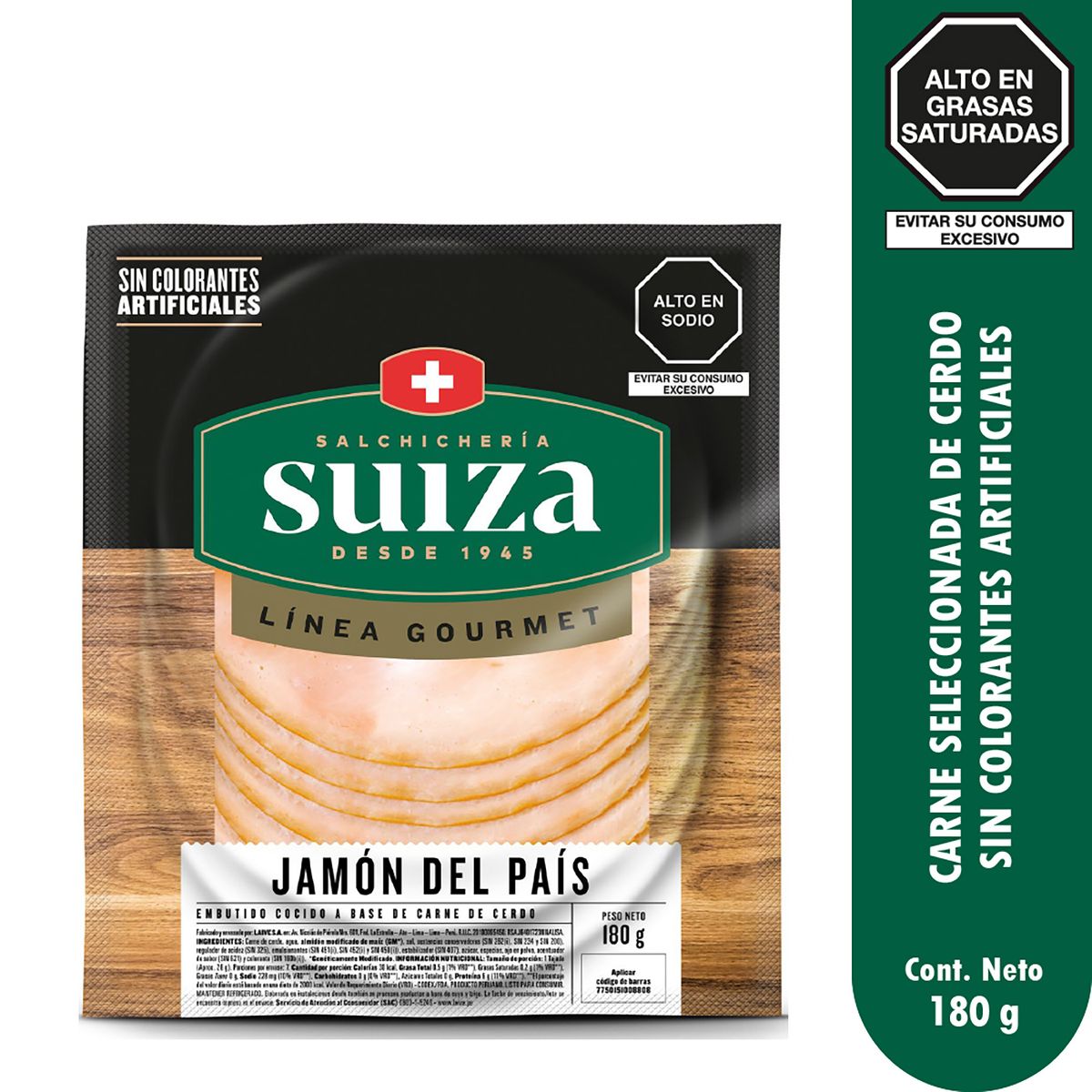 SUIZA - Jamón del País Suiza Empaque 180 g