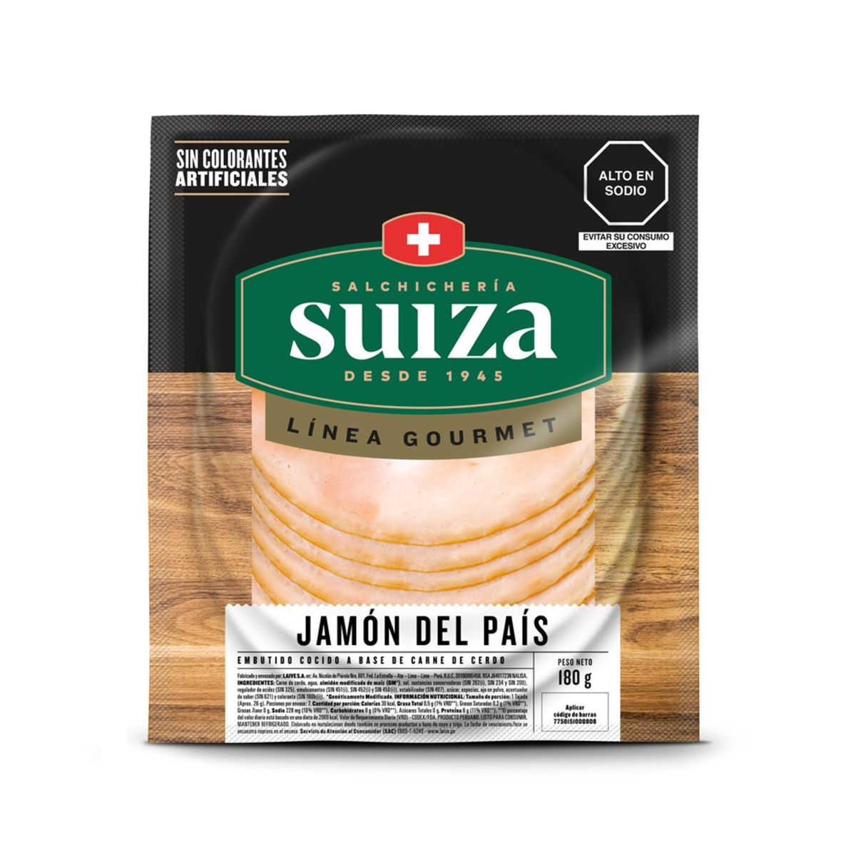 SUIZA - Jamón del País Suiza Empaque 180 g