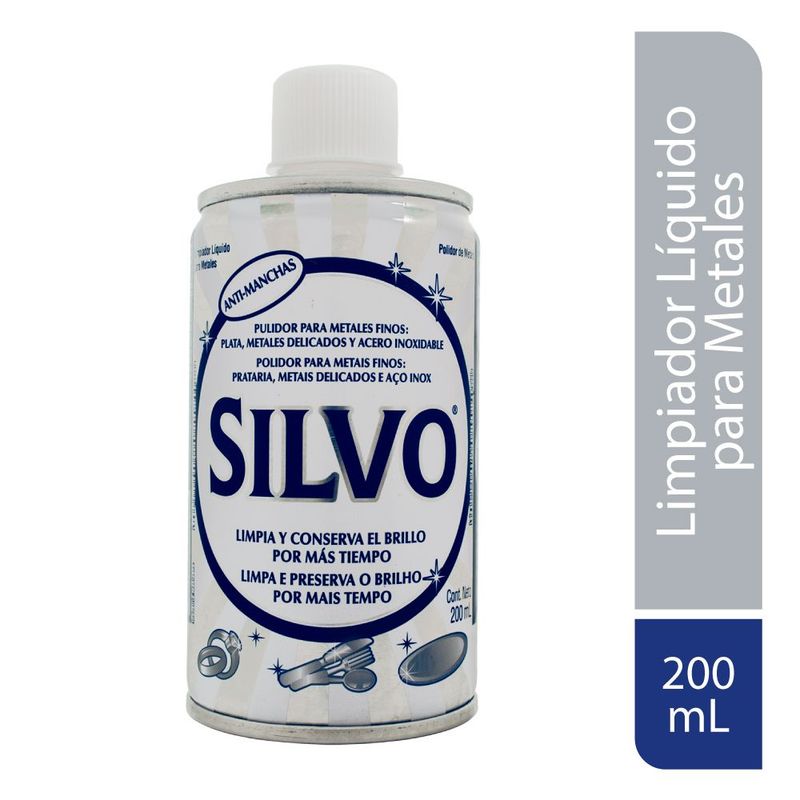 SILVO - Limpiador Líquido Silvo Pulidor Metales Finos Envase 200 mL