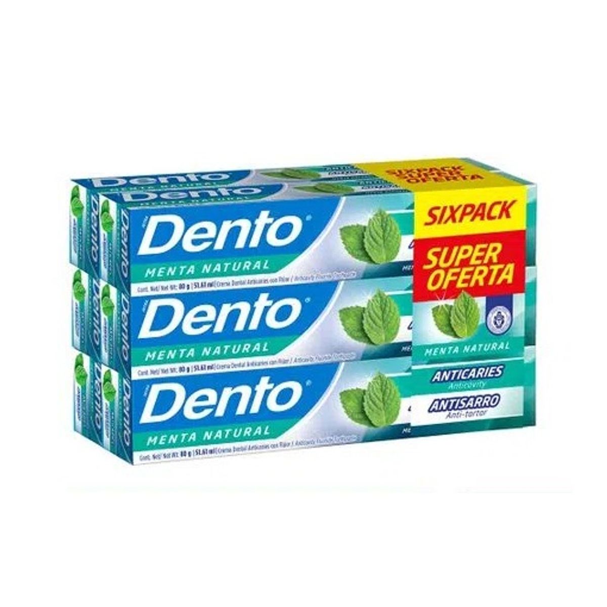 DENTO - Crema Dental Dento Triple Acción Ice Empaque 6 Und