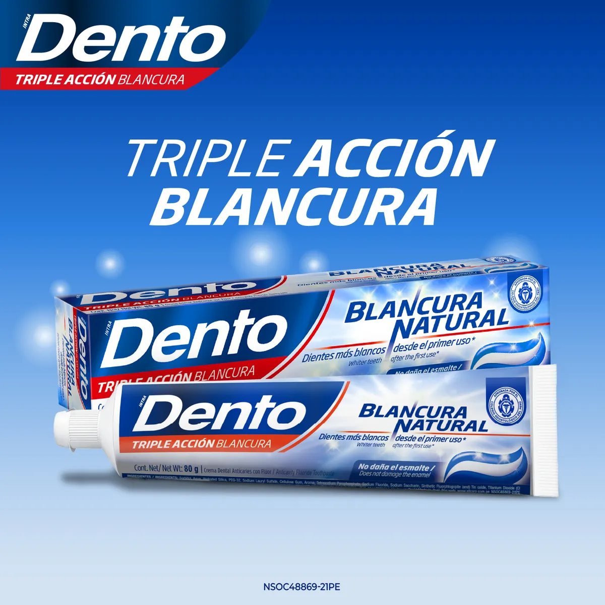 DENTO - Pasta Dental Dento Blancura Natural Tripack Caja80 g