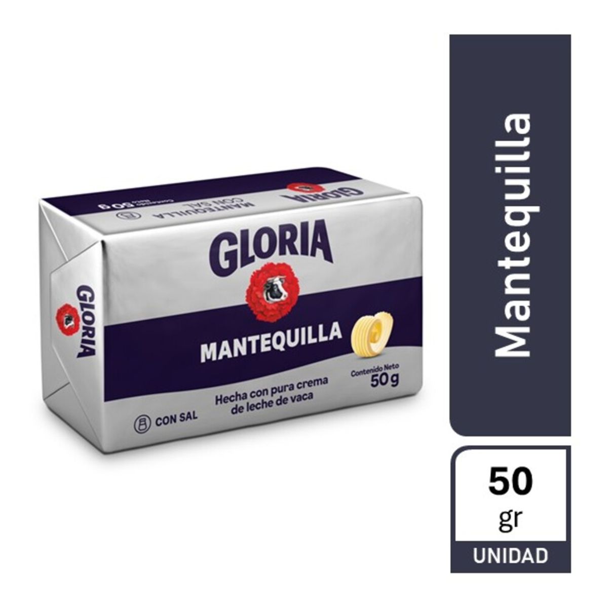 GLORIA - Mantequilla con Sal Gloria en Barra Empaque 50 g
