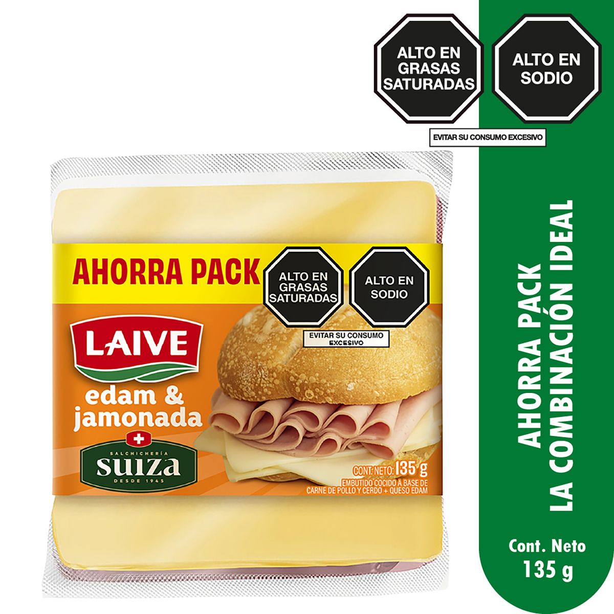 SUIZA - Pack Suiza Queso Edam y Jamonada Empaque 135 g