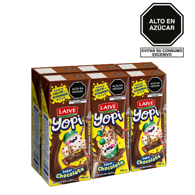 LAIVE - Bebida Láctea Yopi Chocolate Sixpack Caja 170 mL