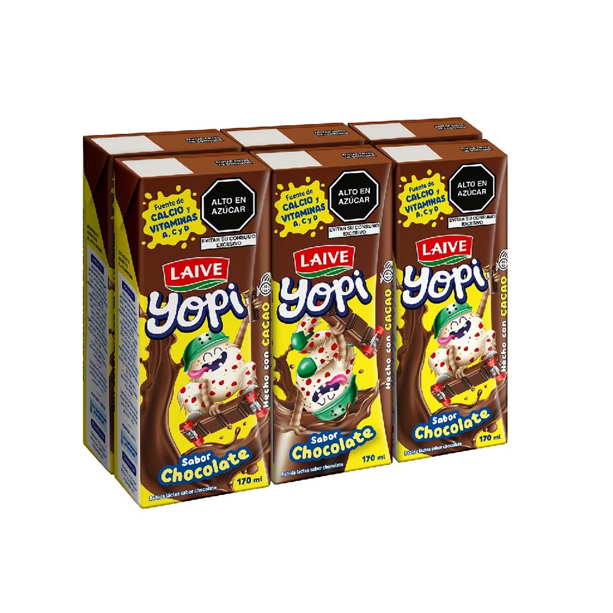 LAIVE - Bebida Láctea Yopi Chocolate Sixpack Caja 170 mL