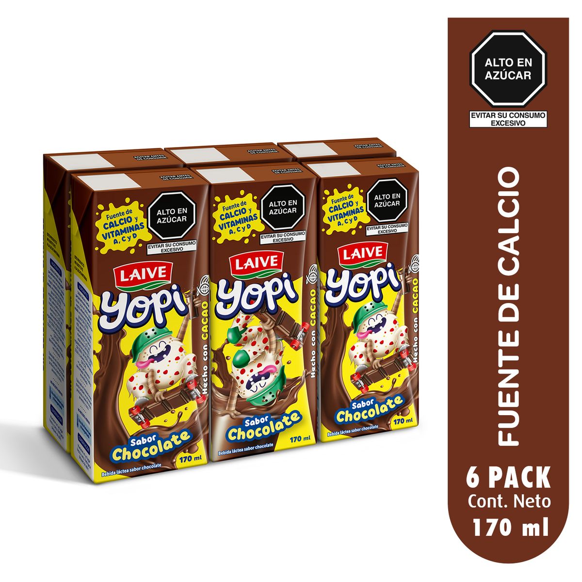 LAIVE - Bebida Láctea Yopi Chocolate Sixpack Caja 170 mL
