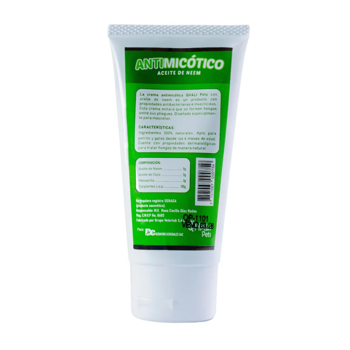 QHALI PETS - Antimicótico Qhali Pets Aceite De Neem Envase 90 g