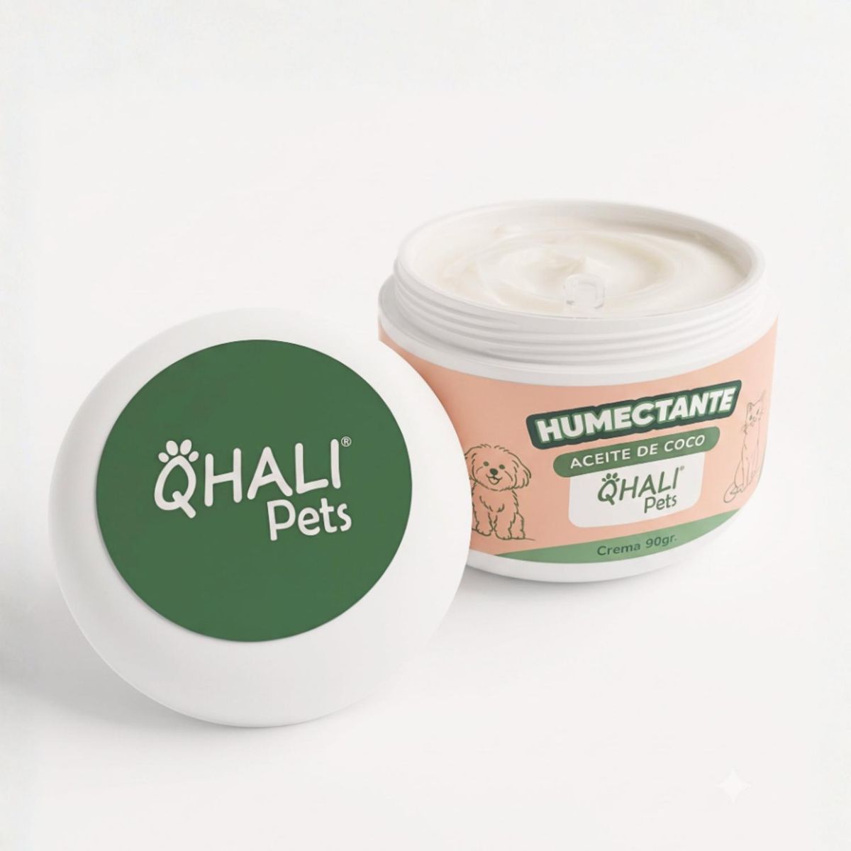QHALI PETS - Humectante Qhali Pets Aceite Coco Almendra Aloe Vera Envase 90 g