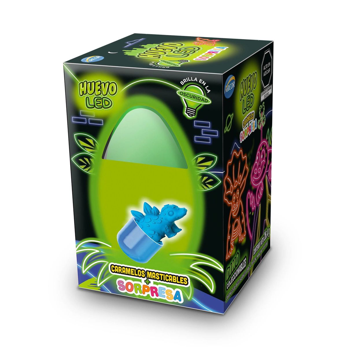 ARCOR - Huevo LED Arcor Dino con Sorpresa Empaque 26.4 g
