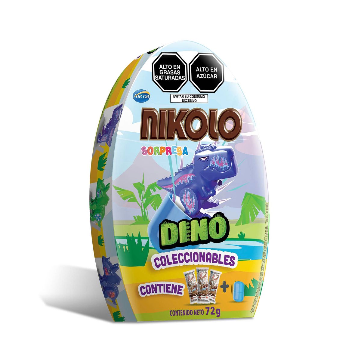 NIKOLO - Chocolate Niko Sorpresa Dino Empaque 72 g