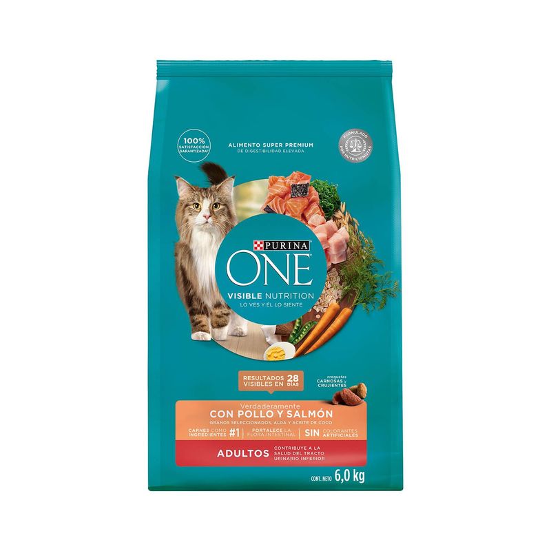 PURINA - Alimento Gato Purina One Esterilizado Pollo Salmón 6 Kg